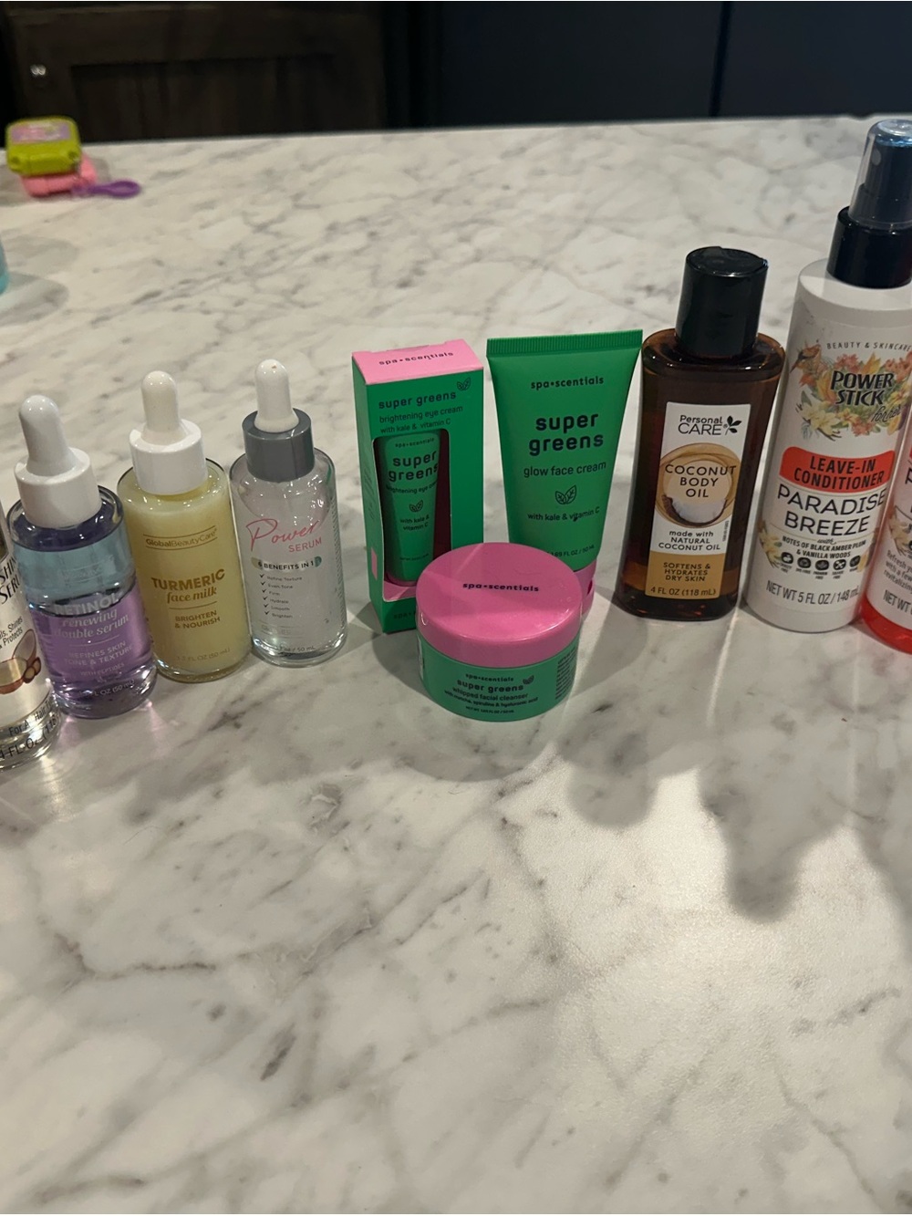 Bundle of hair serums & face care